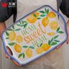 Vajilla de Melamina para Exportación Estilo Lujo Ligero Juego de Plato y Plato Tazón para Ensalada para el Hogar Plato Creativo de Encaje de Limón Estilo Europeo Venta al Mayoreo