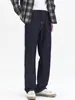 Ropa para Hombre Fengshe / Jeans de Lyocell Engrosado Color Original para Hombre, Corte Recto Holgado, Efecto Caído, Pantalones Largos de Cintura Media, Marca de Moda