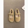 Zapatos Planos de Felpa y Piel Estilo Bosque Retro para Mujer 2026 Otoño/Invierno Nuevos Zapatos Mary Jane Franceses de Correa Única Zapatos de Piel