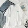 Camiseta de manga corta con cuello redondo para mujer, nueva, holgada, estilo coreano, con estampado de verano, para estudiantes, venta al por mayor
