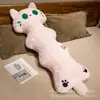 Nova Almofada de Gato Preto Desenho Animado para Meninas no Quarto para Dormir com Pernas Dobradas, Almofada Longa na Cama para Usar Celular e Assistir Séries