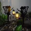 Nuevas Luces Solares para Jardín de Hadas al Aire Libre Linterna de Perro LED Silueta de Hierro Decoración de Jardín Lámpara de Césped Ambiental