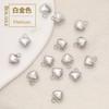 Bolsa de cobre color oro real de 14k superficie brillante que conserva el color colgante tridimensional de corazón de melocotón pequeño cadena de cola de pulsera hecha a mano DIY pendientes amuleto de amor