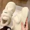 Zapatos Blancos Velcro Zapatos de Algodón Mujer 2026 Invierno Nuevos Con Forro de Terciopelo Cálidos Botas de Nieve Suela Gruesa Casual Deportivos Zapatos de Tabla