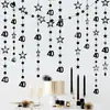 Amazon banner brillante negro hueco de estrella y número redondo para cumpleaños, banderín de guirnalda para fiesta de cumpleaños