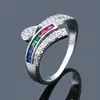 Anillo de temperamento coreano con retención de color, microincrustado de circonita, moda Joker, doble apertura, anillo ajustable, una generación de cabello