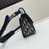 Dior 2025 Nuevo Bolso de Hombro Cuadrado Pequeño Tejido de Lona Floral con Cierre de Solapa Montaigne Moda Más Vendido