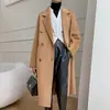Gola de Tweed Dupla Face Vestido Jaqueta Clássica de Seis Botões Estilo Hepburn Tamanho Pequeno Solto Casual Lã Pura Casaco Outono Inverno