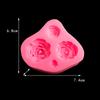 Set de 3 piezas de flor rosa pequeña Margarita azúcar arcilla polimérica blanda gota de pegamento yeso decoración de coche modelado molde de silicona