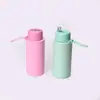 ¡Guau, una botella de agua de acero inoxidable con aislamiento al vacío, portátil, de diseño personalizado y color dopamina, con pajilla, perfecta para el deporte y el uso diario!