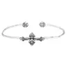 S2123 Estilo Palacio Retro Viejo Plata de Ley S925 Diamante Cruz Pulsera para Mujer Abierta Moderna Pulsera Negra