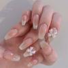 Doce blush francês olho de gato unha arte unhas postiças tridimensional ponta broca arco desgaste unha balé atacado