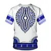 Padrão Cultural Africano Impressão 3D Transfronteiriça Nova Camiseta Casual Masculina de Manga Curta Venda Direta da Fábrica Fornecimento de Exportação
