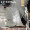 Tecido de fundo voil semitransparente branco com 3,2m de largura, translúcido, não transparente, extra largo, cortina de teto, pano de fundo, decoração de casamento, gaze