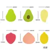 Esponja de Maquillaje de Polvo Triangular Desmontable con Forma de Fruta de Colores, Recubierta de Pelusa, Sin Polvo, Pequeña Esponja Almohadilla para Maquillaje de Artista