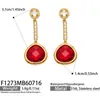 Novos Brincos de Vidro Multifacetado Três Cores Super Brilhantes com Zircônia Aço Inoxidável Banhado a Ouro 18K Acessórios Femininos Brincos