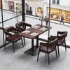 Conjunto de Mesa e Cadeiras de Jantar de Restaurante Ocidental de Luxo, Mobiliário para Restaurante, Casa de Chá, Sofá de Canto para Hotel, Mesa e Cadeiras de Jantar em Madeira Maciça