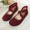 Sapatos Lazy de Bico Redondo com Tira Cruzada Elástica em Camurça Verão 2025 Novos Sapatilhas Tamanho Grande Exportação Sapatos Feijão para Mulheres