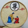 Pá de lixo pintada à mão em bambu trançado pintura nostálgica fazenda bambu trançado pintura decoração pá criativa country mural de parede grão tudo trabalho duro