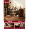 Caja de Almacenamiento Cosmético Cajón de Escritorio Tipo Madera Almacenamiento Encimera Perfume a Prueba de Polvo Gabinete Pequeño Estante de Almacenamiento de Mesa