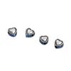 S925 Plata Yintai Corazón de Amor Corazón Corazón con Forma de Corazón Perforación Vertical Cuentas Cruzadas Cuerda DIY Pulsera Trenzada Accesorios de Cuentas Material
