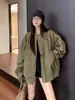 Chamarra tipo bomber americana, chamarra de algodón acolchada, unisex, principios de primavera, delgada, corte holgado, talla grande, chamarra de béisbol engrosada