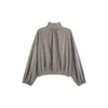 Venta al por mayor para comercio exterior 2026 Moda europea y americana casual corbata ajustable plisada a cuadros cuello alto chaqueta para mujer L28745