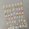 Múltiples Opciones de Pegatinas Vintage con Relieve de Conejo, Pegatinas Transfronterizas 3D de Fresa y Conejo de Pascua para Uñas, Estilo Ca