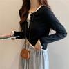 Nueva Blusa Base Versátil de Corte Slim para Mujer Otoño 2025 Ropa Interior Suéter Corto de Manga Larga Tejido de Punto Ins Trend