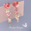 "Rose Manor" Pendientes Exagerados de Flor con Borla de Dopamina Pendientes para Mujer Pendientes Primavera y Verano Frescos