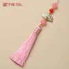 Pingente de borla de ventilador de 8cm, acessório de broche para cheongsam e Hanfu, caixa de presente para o Festival do Barco-Dragão, pingente de carro para flauta, borla pendente