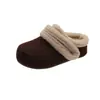 Pantuflas retro de suela gruesa, que aumentan la altura, forradas de felpa, de punta cerrada para mujer, adecuadas para usar al aire libre, nuevas de otoño/invierno 2026, cálidos, zapatos de algodón forrados de felpa