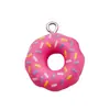 Colgante de Resina de Donut Multicolor Transfronterizo Accesorios Hechos a Mano DIY Pendientes Collar Pulsera Llavero Accesorios para Joyería