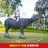 Escultura de Toro de Fibra de Vidrio para Exteriores para Jardines, Céspedes, Entradas de Restaurantes de Hot Pot de Res, Centros Comerciales, Adornos de Pastor Montando una Vaca, Estilo Rural