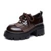 Zapatos de Cuero con Cordones Estilo Británico y Suela Gruesa, Nuevos Zapatos de Verano para Mujer con Aumento Interno de Altura, Mocasines de Malla Hueca Transpirables y Versátiles