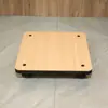 Suporte de Flores de Madeira Móvel Bandeja para Vasos de Flores Carrinho para Plantas Base com Rodízios Giratórios e Freio Travável Bandeja Móvel