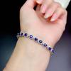 Pulseira de safira natural do Sri Lanka, cristal limpo, boa, prata 925, incrustação, moda, cor clássica, pulseira de tesouro