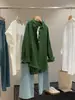 Elegante Camisa de Lino de Manga Larga para Mujer, Otoño Fina de Corte Holgado, Estilo Old Money, Blusa de Alta Gama con Protección Solar A5354