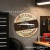 Comercio Exterior Estilo Industrial Americano Pintura en Lata Tema de Coches Colgante de Pared Metálico Pared de Garaje Redondo Hoja de Lata