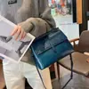 Bolsa de Mujer Otoño 2026 Nueva Bolsa de Mujer de Cuero Genuino Bolso de Hombro Cruzado de Piel de Vaca Bolso de Mano Bolso con Solapa de Patrón de Cocodrilo