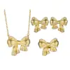 Joyería Set de Joyería Diseño de Moño de Encaje Retro Cepillado para Mujer Collar Pendientes Anillo de Gama Alta