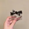 Pente invertido requintado e fofo para penteados estilo princesa, presilhas laterais para cabelo para mulheres, acessórios de cabelo com laço estilo coreano e presilhas de cabelo da moda para estilizar e arrumar fios soltos