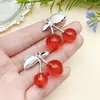 Set Mixto de 12 Tipos de Frutas Realistas Colgantes de Cereza de Resina 3D con Hojas Individuales/Dobles Accesorios para Pulseras y Llaveros DIY