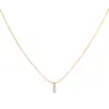 Collar con colgante de circonita en forma de gota de agua con cadena invisible de estilo minimalista moderno, diseño de nicho de lujo ligero, accesorio de alta gama para mujer, versátil