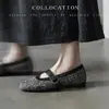 Zapatos de Malla Hueca Slip-On con Nicho de 2 cm Verano 2026 Nuevos Zapatos Versátiles Planos de Punta Redonda con Correa Única de Boca Baja