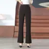 Pantalones de otoño e invierno para mujeres de mediana edad y mayores, micro-campana, adelgazantes, casuales, largos, ropa de invierno para madres jóvenes, forrados de polar, modernos