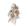 Parche de Tela Bordado de Flores Estéreo Colorido Fondo de Malla Lentejuelas Artesanía Flor Decorativa Ropa Accesorios de Boda DIY