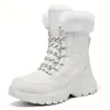 Zapatos de Algodón Cálidos Antideslizantes con Forro de Felpa Gruesa para Invierno para Mujer, Adecuados para Viajes al Norte y Esquí