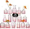 Juego de Jarrones de Vidrio Transparente de Lujo Ligero con un Toque de Alta Gama para Arreglos Florales, Jarrón de Vidrio Hidropónico Decoración de Escritorio