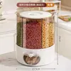 Caja Giratoria de Almacenamiento de Granos Cubo de Arroz Sellado para Uso Doméstico 2024 Nuevo A Prueba de Insectos a Prueba de Humedad Contenedor Dividido para Almacenamiento de Arroz